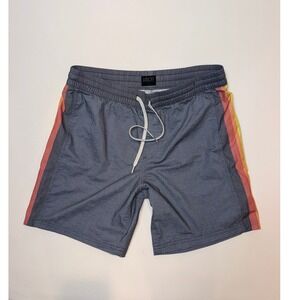 Valor Collective Mens Grey Striped Board Shorts Sunset Side Stripe Sz Large(408)